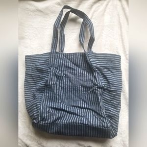 Eileen Fisher Blue and White Striped Tote Bag